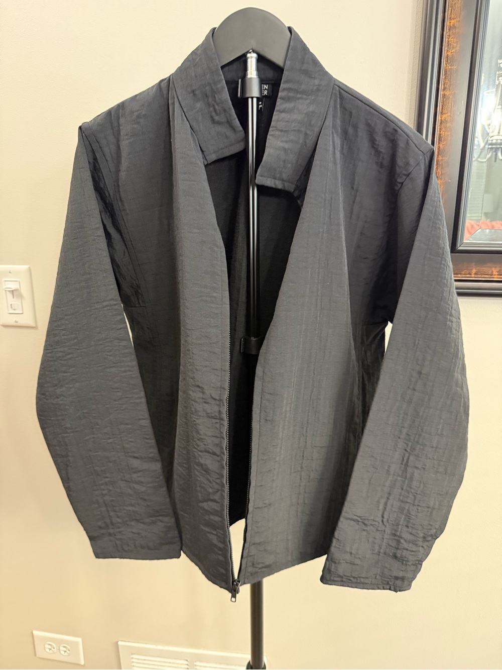 Eileen Fisher Black Lightweight Open-Front Jacket